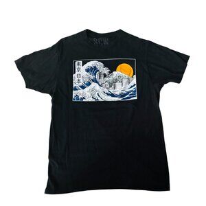 SCW Sz M Men Graphic Tee Black Cotton